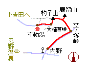 鹿留山・杓子山の略図