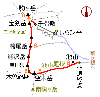 木曽駒ヶ岳・空木岳 略図