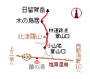 日留賀岳・略図