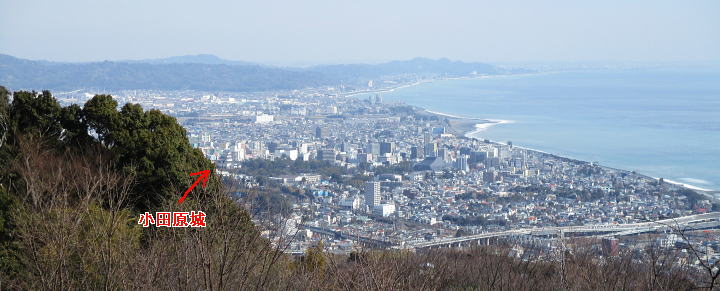 小田原城跡が見えています