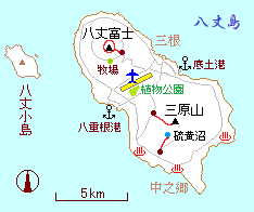 八丈島の略図