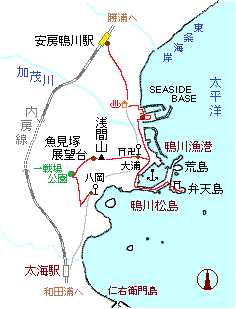 魚見塚･鴨川松島の略図