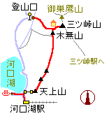 三ツ峠山 略図