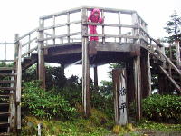 雨霧で何も見えない展望台 雨霧で何も見えない展望台