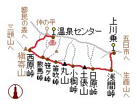 笹尾根の略図 笹尾根の略図