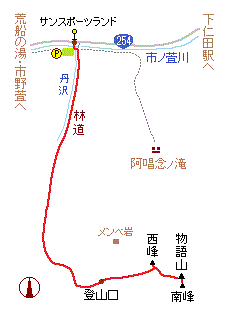 物語山の略図