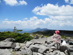 前方は蓼科山方面