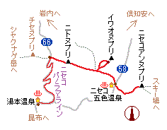 ニセコ連峰の略図