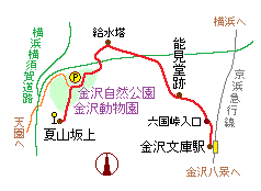 六国峠ハイキングコースの略図