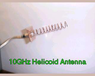 Side view of Tiny Helicoid Antenna for 10GHz