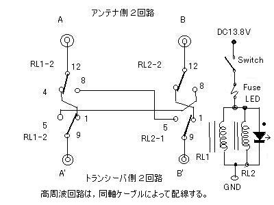 The Circuit Diagram of the HF antenna switcher