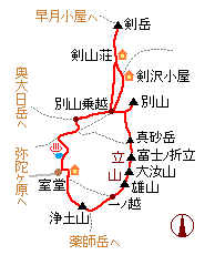 立山・剣岳 略図