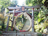竹寺本殿の茅の輪（H16年12月撮影）