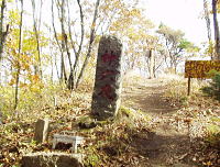 山頂の西側に立つ石碑（嘉永７年）