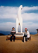陣馬山のシンボル、白馬像