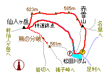 赤雪山・仙人ヶ岳 略図