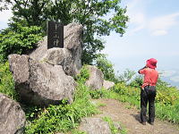 岩上に「十二山神」と彫られた石碑が建っている