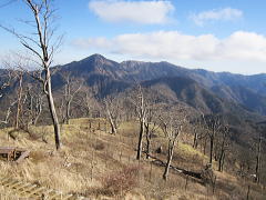 檜洞丸の東側山頂直下（青ヶ岳山荘付近）から撮影