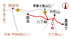黒富士〜曲岳の略図