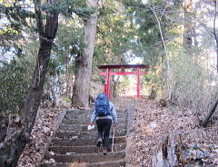 住吉神社の奥が古城山