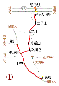武川岳の略図
