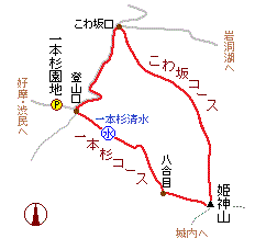 姫神山の略図