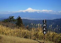 浜石岳の山頂から富士山を望む