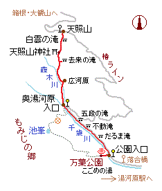 天照山ハイキングコースの略図