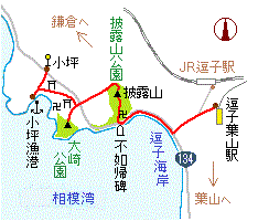 「披露山ハイキングコース」の略図