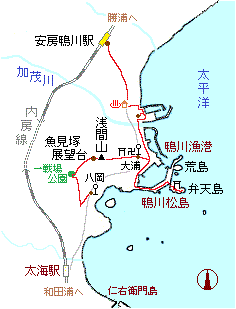 魚見塚･鴨川松島の略図