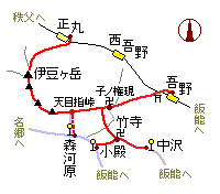 「伊豆ヶ岳〜竹寺」の略図