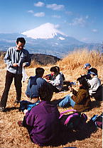 富士山を眺めながら憩う